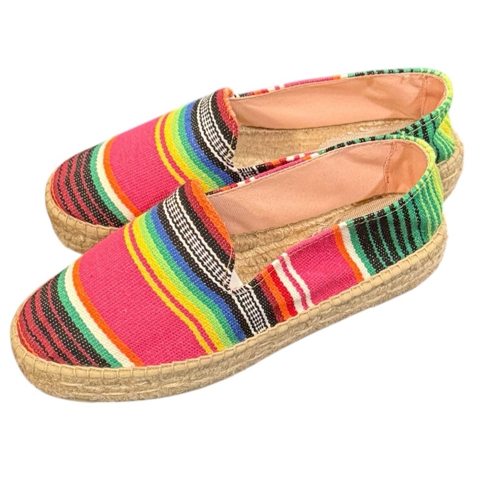 Striped Pink Multicolor Espadrille Slip-On - Picture 7 of 16
